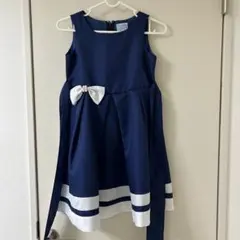 ネイビーブルー ノースリーブワンピース