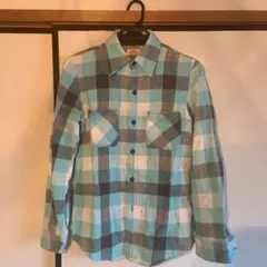 ハリウッドランチマーケット チェックシャツ ネルシャツ(skyblue)