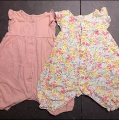 ユニクロ フリルショートオール ノースリーブ カバーオール　2点セット