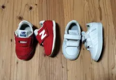 New Balance 420M レッド & adidas ホワイト スニーカー