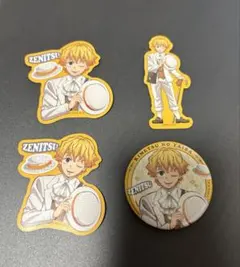 鬼滅の刃　リロホテルズ　我妻善逸ステッカー＆缶バッジセット