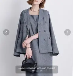 【新品、未使用、タグ付き】リネンライクダブルブレストジャケットのサムネイル