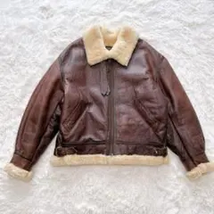 B-3リアルムートンフライトジャケット　茶ブラウン　ヴィンテージ　メンズアウター