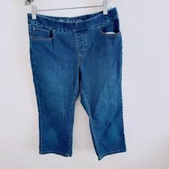 Leeリー デニム クロップドパンツ 濃紺 青 綿 美脚 脚長