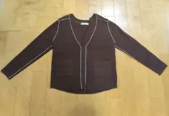 レディース 長袖カーディガン ブラウン