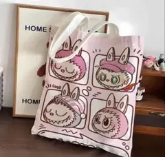 ラブブ トートバッグ　Labubu 大　約30x35cm 後は無地です