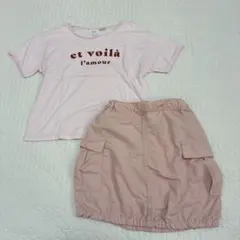 ナイロンスカート　ザラキッズ　半袖Tシャツ　ピンク