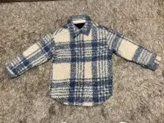 【男女兼用】フリースチェック柄シャツジャケット 140cm