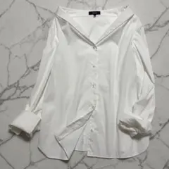 2025SSモデル✨セオリー オフショルダー ブラウス シャツ コットン 白 S