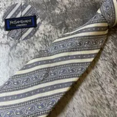 MSE1469 YVES SAINT LAURENT ライトブルー ストライプ