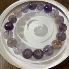 【癒し】【財運.成長】アメジストガーデンクォーツ　11ミリ　天然石ブレスレット