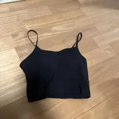 GU 黒 2wayクロップドキャミソールブラフィールXL