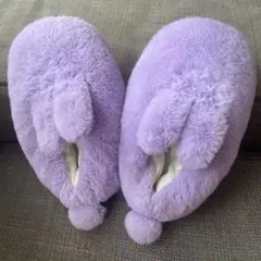 パープル　ふわふわスリッパ