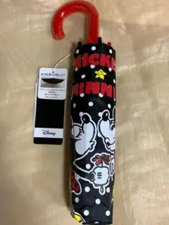 新品　折り畳み傘　ミッキー＆ミニー　KISS　ブラック　５３ｃｍ