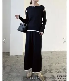 Re:EDIT スリットニットトップス M ブラック