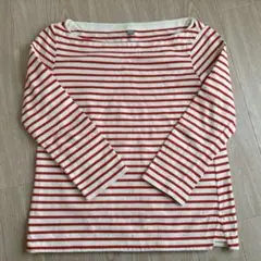 UNIQLO 赤白　ストライプ　長袖Tシャツ　ボーダー