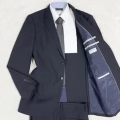 美品✨オリヒカ セットアップスーツ ストライプ 紺 AB7 XL ウォッシャブル