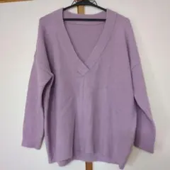 ラベンダー ニットハイネック