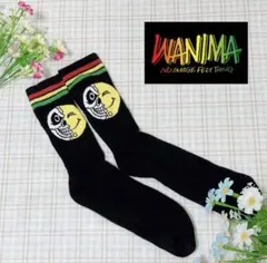 WANIMA ソックス 黒 ラスタカラーライン ワンチャン太郎 ライブにも♡