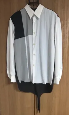 パネルデザイン長袖シャツ