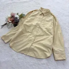 【ジーユー】GU レディース オーバーサイズシャツ(長袖) イエロー L