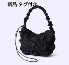 新品 タグつき GU ギャザー ショルダー バッグ ブラック 黒