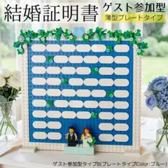 レゴ　ミニフィグ　ウェディング　結婚証明書　ウェルカムスペース　プレートタイプ青
