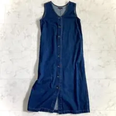 美品 ブルーブルー ロングノースリーブデニムワンピース