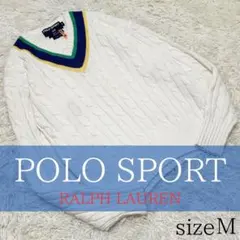 希少 人気 ラルフローレン ポロ スポーツ ケーブルニット チルデンニット レア