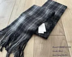 未使用品 コムサイズム オンブレーヘリンボーンウール Yチェック柄マフラー