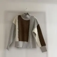 アーバンリサーチ　 パッチワーク風　ニット M