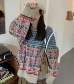 柄ニットのサムネイル