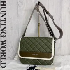 人気♡ハンティングワールド ロゴ キルティング バチュークロス ショルダーバッグ