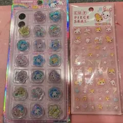 キラコロおはじきシール　ハッピーマーチ、フワフワらびちゃんタイルシール
