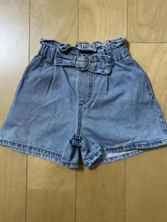GU ベルト付きデニムショートパンツ ガールズ150㎝