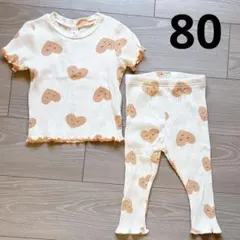 SHEIN ハート柄パジャマセット　80 リブ　女の子　パジャマ　部屋着