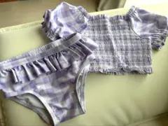GAP パープル チェック柄 セパレート水着