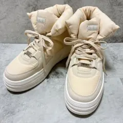 a.v.v キルティング ハイカット スニーカー 厚底 Lサイズ アイボリー