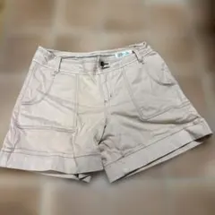 ベージュ デニム風 ショートパンツ