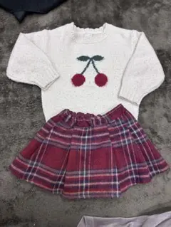 petit main チェック柄スカート 80サイズ　セット販売！