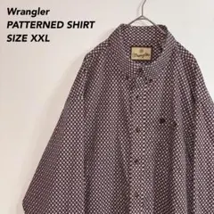 《ワンポイント刺繍ロゴ》Wrangler ラングラー総柄シャツBDシャツXXL