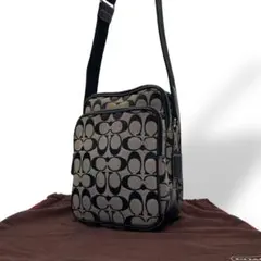 コーチ シグネチャー 多収納 斜め掛け可 ショルダーバッグ ブラック 4270