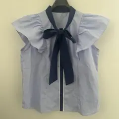 ボウタイ袖フリルブラウス