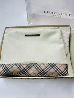 【J】BURBERRY バーバリーポーチハンカチセット レディース小物ケース付