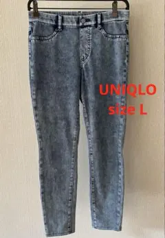 ☆ユニクロ　ストレッチレギンス　L ブルー