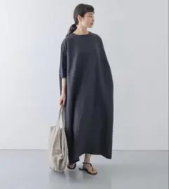 新品タグ付き　かぐれ　2サイズ展開リネンレーヨンワイドワンピース　ドアーズ