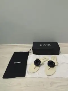 【美品】CHANEL ビーチサンダル 38 24センチ カメリア シャネルのサムネイル