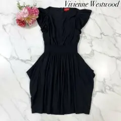 美品　ヴィヴィアンウエストウッド　変形　フリル　膝丈ワンピース　シャーリングゴム Vivienne Westwood - 極美品♡ヴィヴィアンウエストウッド 変形