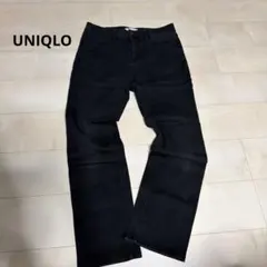 美品✨UNIQLO ハイウエスト ブラックデニム パンツ 黒ジーンズ 27