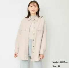 フェイクレザーダブルポケットシャツ